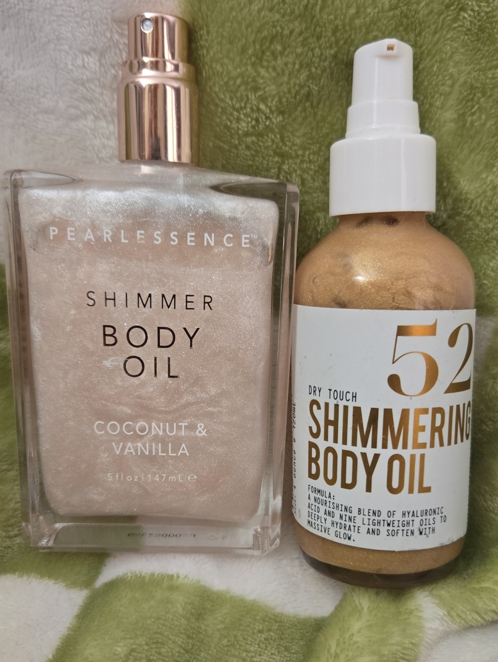 Qty 2 - Shimmer Body Oil Coconut & Vanilla & #52 Shimmering Body Oil
